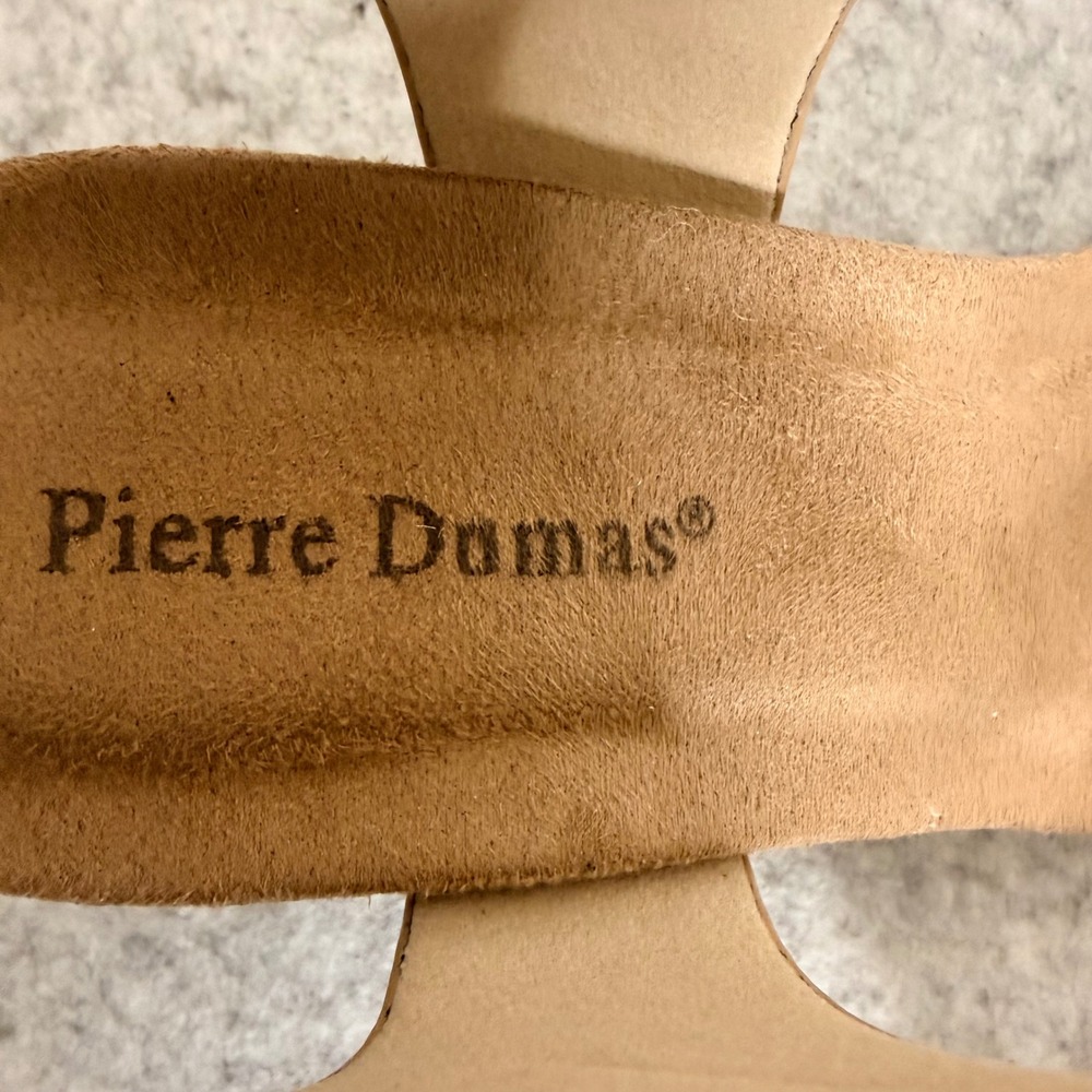Pierre Dumas Morgen-9 Sandals Womens 10 Taupe Block Heel Ankle Strap NEW - Picture 6 of 9